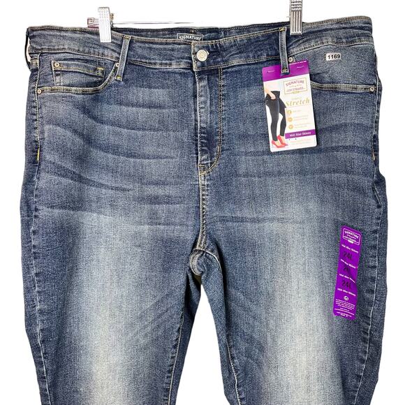 Signature Levi's Strauss Womens Blue Mid Rise Skinny Denim Skinny Jeans 24 L - Picture 3 of 7